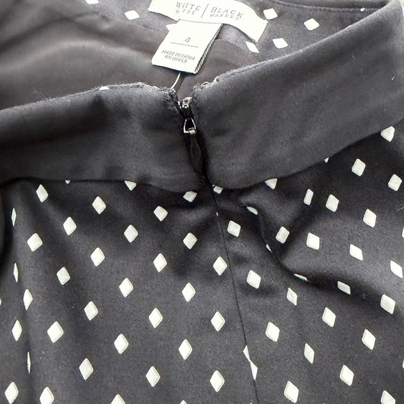 White House Black Market Black White Diamond Bow Waist Pencil Skirt Size 4 NWT - Picture 7 of 8